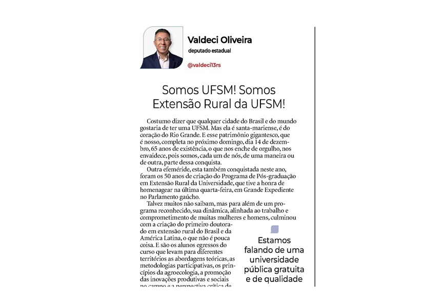 50 anos PPG Extensão Rural UFSM